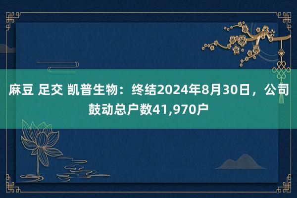 麻豆 足交 凯普生物：终结2024年8月30日，公司鼓动总户数41,970户