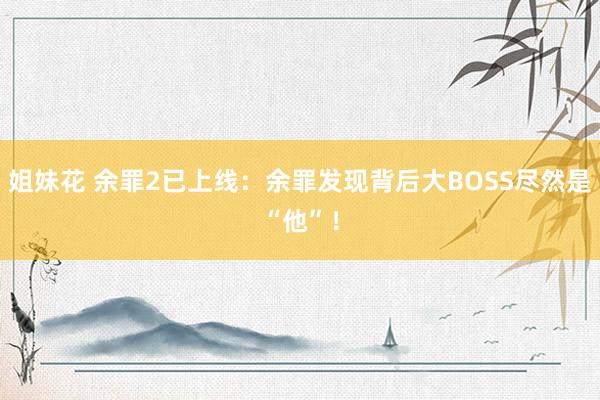 姐妹花 余罪2已上线：余罪发现背后大BOSS尽然是“他”！