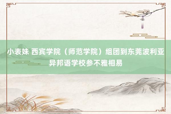 小表妹 西宾学院（师范学院）组团到东莞波利亚异邦语学校参不雅相易